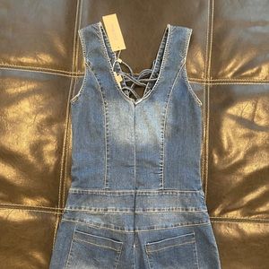 NWT Cali Blue Jean Romper! Size Small